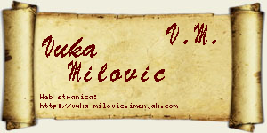Vuka Milović vizit kartica